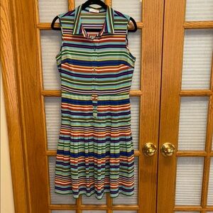 EUC Calvin Klein Striped Pleated Sleeveless Sundress